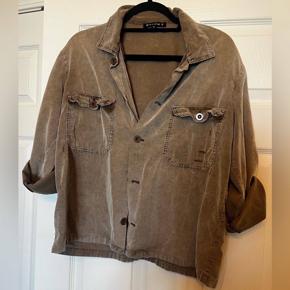 Distressed Corduroy Button Down